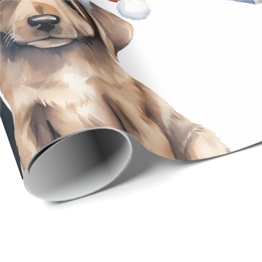 Kersthond met cadeaus inpakpapier (Rol Hoek)