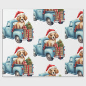 Kersthond met cadeaus inpakpapier (Vlak)