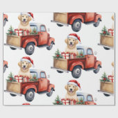 Kersthond met cadeaus inpakpapier (Vlak)