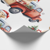 Kersthond met cadeaus inpakpapier (Hoek)