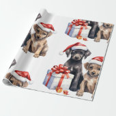 Kersthond met cadeaus inpakpapier (Uitgerold)