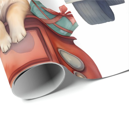 Kersthond met cadeaus inpakpapier (Rol Hoek)