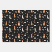 Kersthond met feestdag voor kerstcadeautje met ker inpakpapier vel (Voorkant)