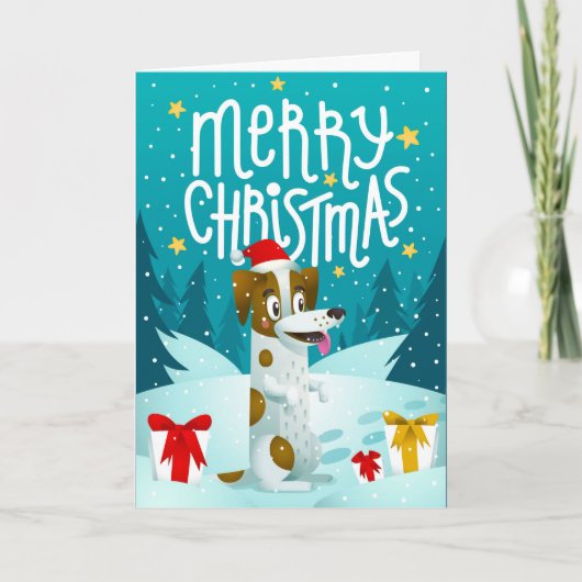 Kersthond met Kaart cadeaus (Voorkant)