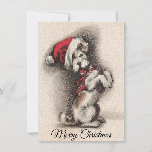  kersthond met kerstmis met kerstmis feestdagenkaart (Voorkant)