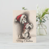  kersthond met kerstmis met kerstmis feestdagenkaart (Staand voorkant)