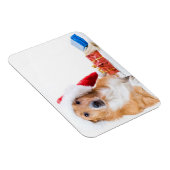 Kersthond met mierkleurige cadeaus magneet (Rechterzijde)