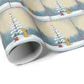 Kersthond met vakantieboom cadeaupapier (Rol Hoek)