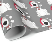 Kersthond op grijs cadeaupapier (Rol Hoek)