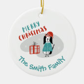 Kersthond op maat keramisch ornament (Voorkant)