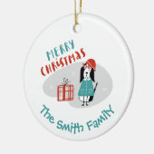 Kersthond op maat keramisch ornament (Links)