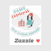 Kersthond op maat sticker (Vel)