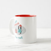 Kersthond op maat tweekleurige koffiemok (Voorkant links)