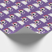 Kersthond op Paarse Cadeaupapier (Hoek)