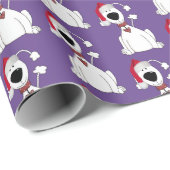 Kersthond op Paarse Cadeaupapier (Rol Hoek)