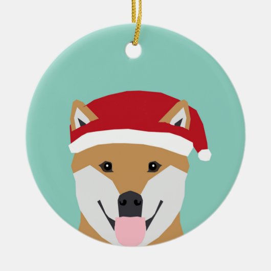 Kersthond Ornament - shiba inu kersthond (Voorkant)