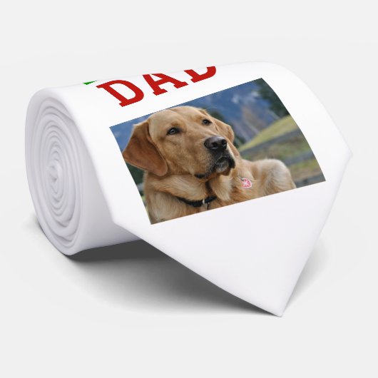 Kersthond Paw Print Snowflake Foto Stropdas (Opgerold)