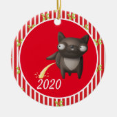 Kersthond Peeing Covid Funny 2020 Keramisch Ornament (Voorkant)