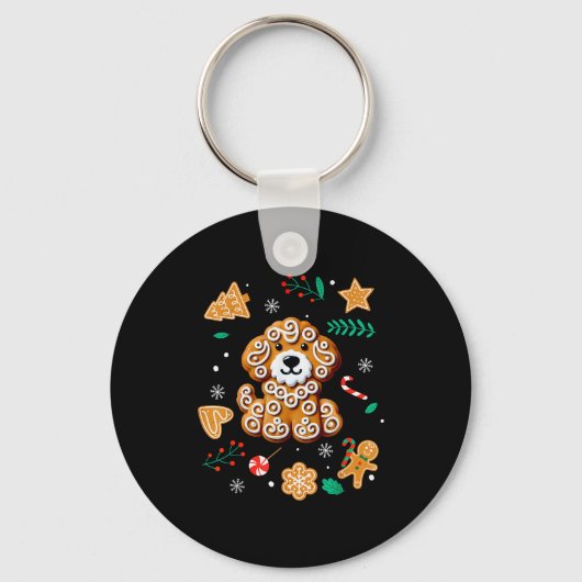 Kersthond Peperkoek Goldendoodle Golden Doodle Ch Sleutelhanger (Voorkant)