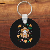 Kersthond Peperkoek Goldendoodle Golden Doodle Ch Sleutelhanger (Voorkant)