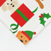 Kersthond Pet Fleece Deken (Hoek)