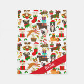 Kersthond Pet Fleece Deken (Voorkant)