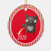 Kersthond Pleisters Covid Grappig 2020 Keramisch Ornament (Links)