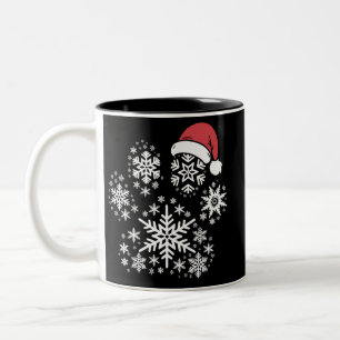 Kersthond Poot Kerstman Hoed Huisdier Eigenaar Cad Tweekleurige Koffiemok