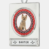 Kersthond Portret Favoriete foto-sjabloon Verzilverd Banner Ornament (Links)