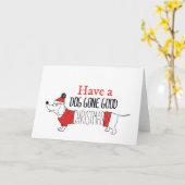 Kersthond Puns Santa Dogs Dog Gone Good Christus Kaart (Gele Bloem)