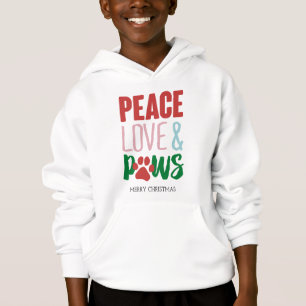 Kersthond Puns Santa Dogs Peace Love and Paws