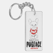Kersthond Puns Santa Dogs Resting Pug Face Sleutelhanger (Voorkant Links)