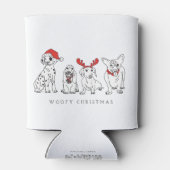 Kersthond Puns Santa Dogs Woofy Kerstmis Blikjeskoeler (Achterkant)