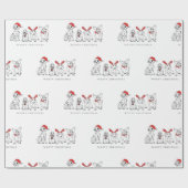 Kersthond Puns Santa Dogs Woofy Kerstmis Cadeaupapier (Vlak)