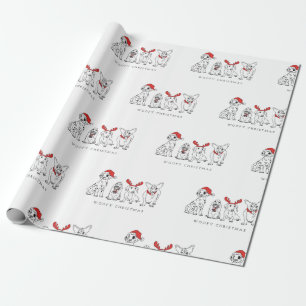 Kersthond Puns Santa Dogs Woofy Kerstmis Cadeaupapier