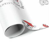 Kersthond Puns Santa Dogs Woofy Kerstmis Cadeaupapier (Rol Hoek)