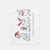 Kersthond Puns Santa Dogs Woofy Kerstmis Fleece Deken (Voorkant)