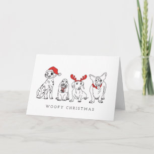 Kersthond Puns Santa Dogs Woofy Kerstmis Kaart