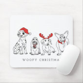 Kersthond Puns Santa Dogs Woofy Kerstmis Muismat (Met muis)