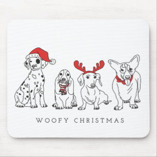 Kersthond Puns Santa Dogs Woofy Kerstmis Muismat