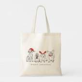 Kersthond Puns Santa Dogs Woofy Kerstmis Tote Bag (Achterkant)