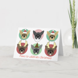 Kersthond puppies feestdagen kaart