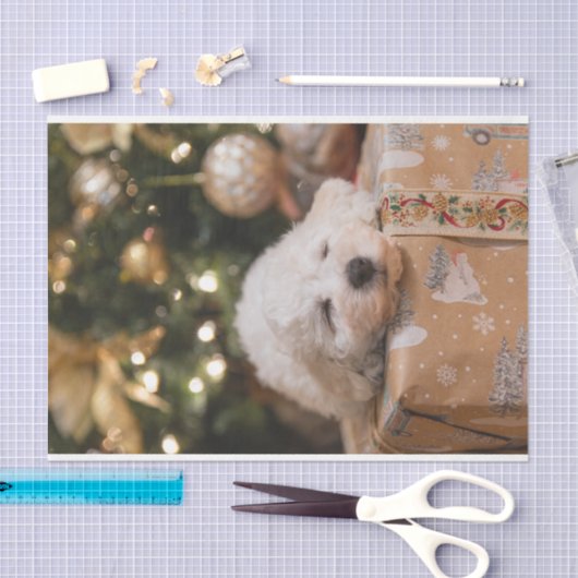 Kersthond Puppy Holiday Seasonal Decoupage Tissuepapier (Craft)