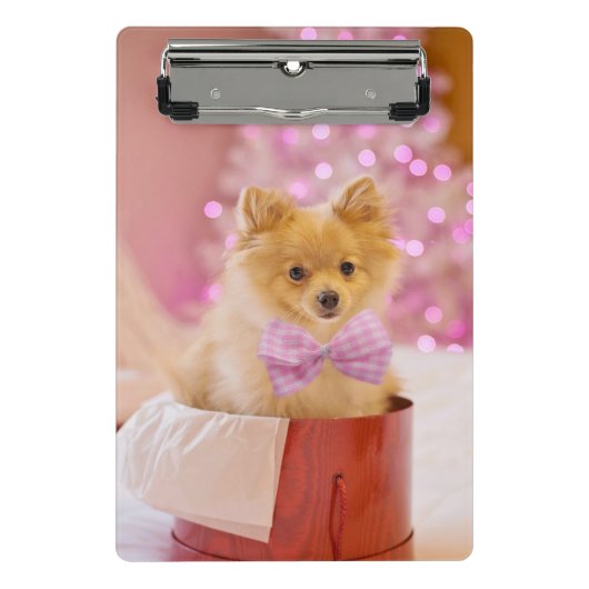 Kersthond Puppycadeau Geschenk Mini Klembord (Voorkant)