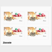 Kersthond Rechthoekige Sticker (Vel)