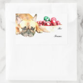 Kersthond Rechthoekige Sticker (Tas)