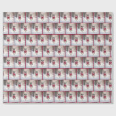 Kersthond rennen in de sneeuw cadeaupapier (Vlak)