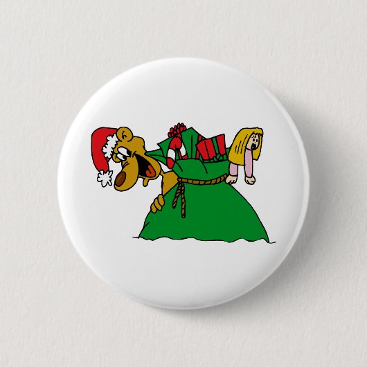 kersthond ronde button 5,7 cm (Voorkant)
