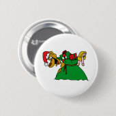 kersthond ronde button 5,7 cm (Voorkant /achterkant)