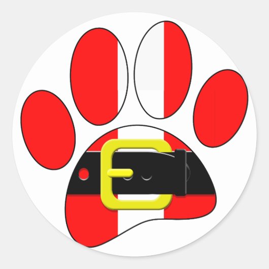 kersthond ronde sticker (Voorkant)